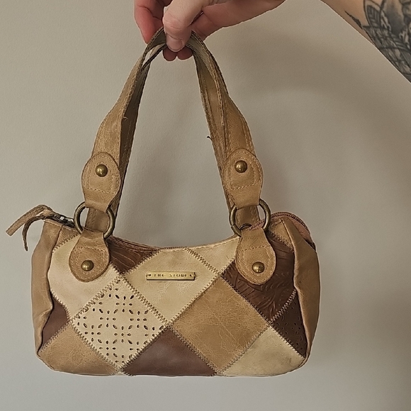 The Stone Y2K Faux Leather Patchwork Mini Handbag - Picture 1 of 13